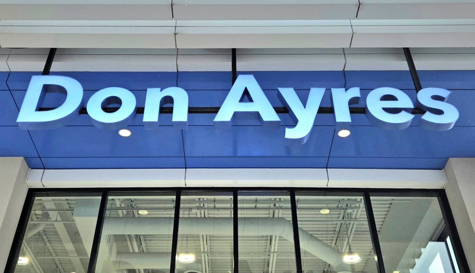 Don Ayres sign above the showroom windows